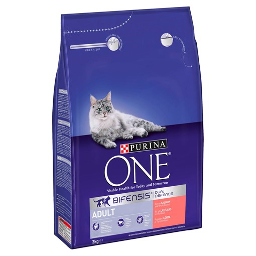 Picture of Purina ONE Adult Dry Cat Food Salmon and Wholegrain 3kg