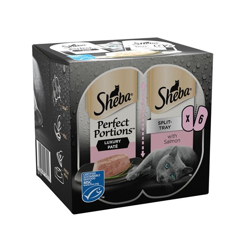 Picture of Sheba Perfect Portions Adult Wet Cat Food Trays Salmon in Pate 6 x 37.5g