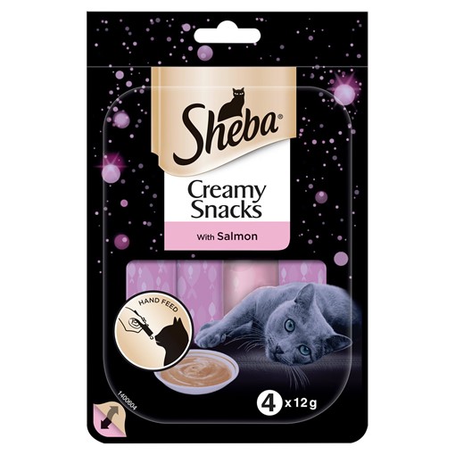 Picture of Sheba Creamy Snacks Adult Cat Treats Salmon 4 x 12g