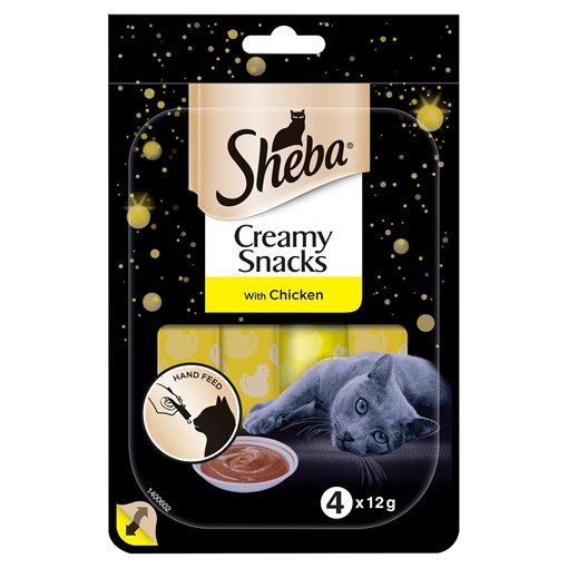 Picture of Sheba Creamy Snacks Adult Cat Treats Chicken 4 x 12g