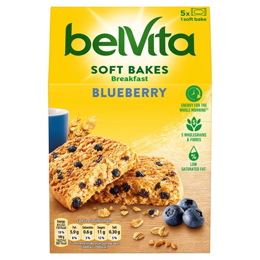 Picture of Belvita Breakfast Biscuits Soft Bakes Filled Blueberry 250g