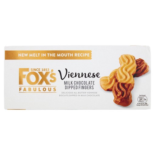 Picture of Fox's Fabulous Viennese Milk Chocolate Dipped Fingers 105g