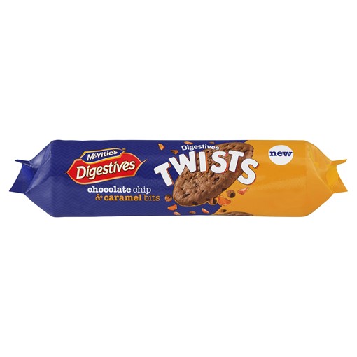 Picture of McVitie's Digestives Twists Choc Chip & Caramel Biscuits 276g