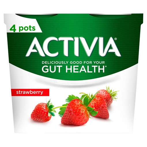 Picture of Activia Strawberry Gut Health Yogurt 4 x 115g (460g)