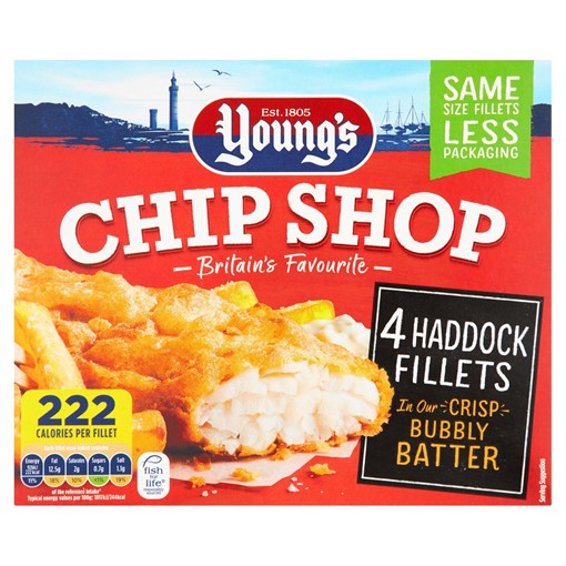 Picture of Young's Chip Shop 4 Haddock Fillets 400g
