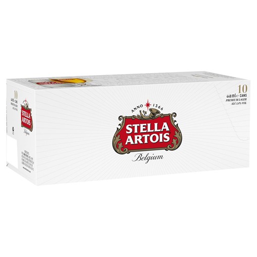 Picture of Stella Artois Belgium Premium Lager Beer Cans 10 x 440ml