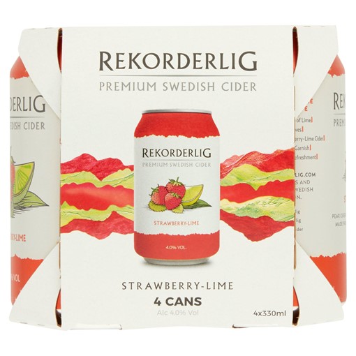 Picture of Rekorderlig Premium Swedish Strawberry-Lime Cider 4 x 330ml