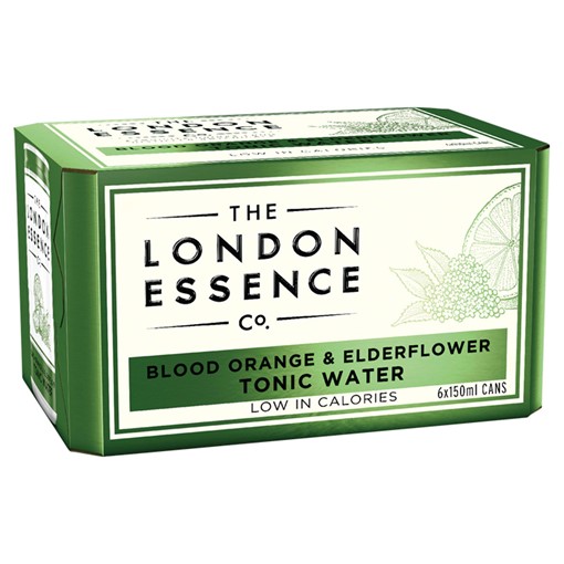 Picture of London Essence Blood Orange & Elderflower Tonic Water Cans 6 x 150ml