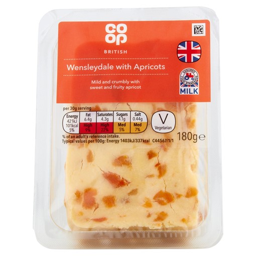 Picture of Co-op Wensleydale with Apricots 180g