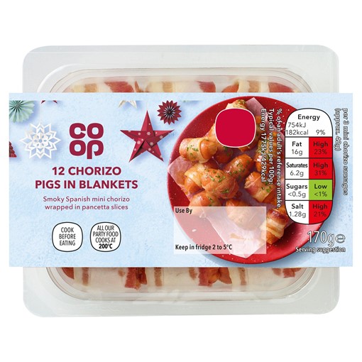 Picture of Co-op 12 Chorizo Pigs in Blankets 170g