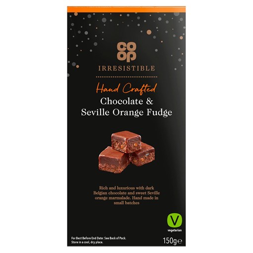 Picture of Co-op Irresistible Chocolate & Seville Orange Fudge 150g