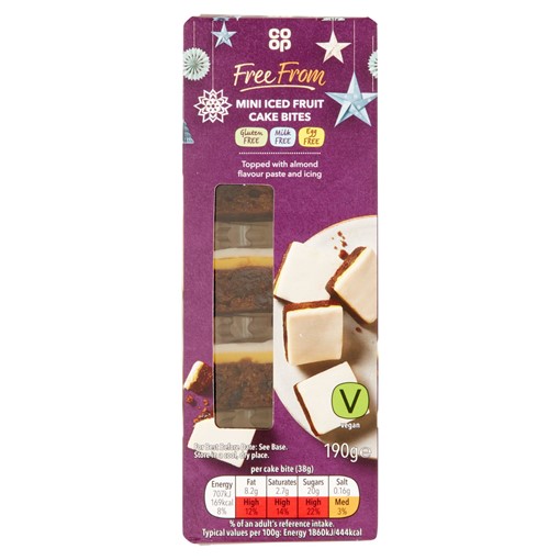 Picture of Co-op Free From Mini Iced Fruit Cake Bites 190g