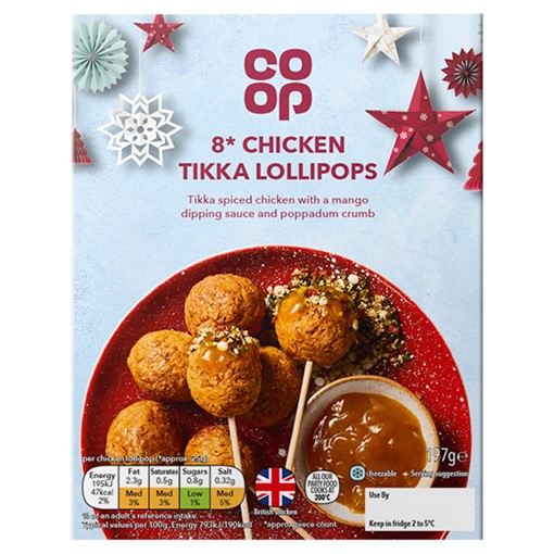 Picture of Co-op 8 Chicken Tikka Lollipops 197g