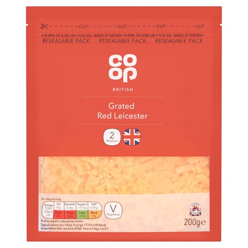 Picture of Co-op British Grated Red Leicester 200g