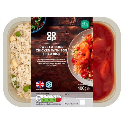 Picture of Co-op Sweet & Sour Chicken with Egg Fried Rice 400g