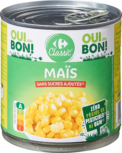 Picture of Carrefour Corn With No Sugar Added 285g
