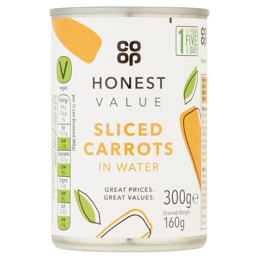 Picture of Co-op Honest Value Sliced Carrots in Water 300g