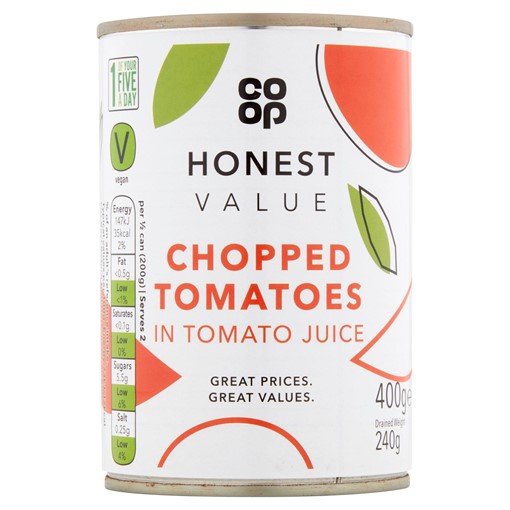 Picture of Co-op Honest Value Chopped Tomatoes in Tomato Juice 400g