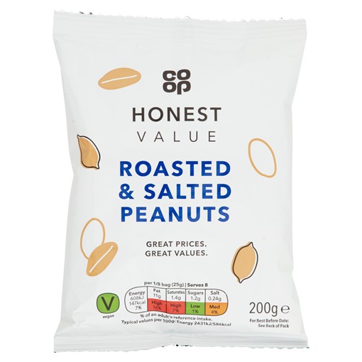 Picture of Co-op Honest Value Roasted & Salted Peanuts 200g