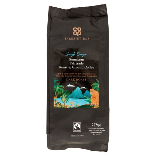 Picture of Co-op Irresistible Sumatran Fairtrade Roast & Ground Coffee 227g