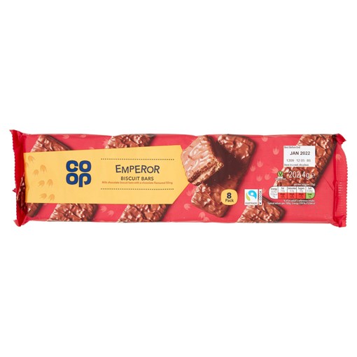 Picture of Co-op Fairtrade 8 Emperor Biscuit Bars 202.4g