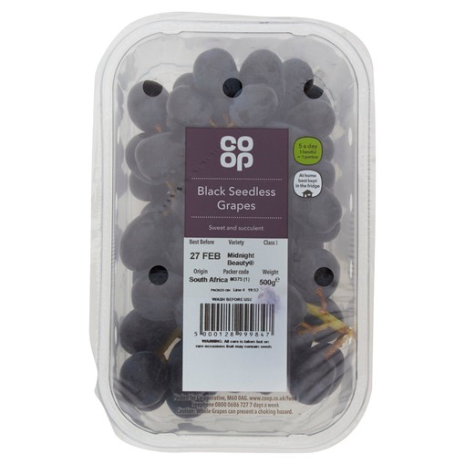 Picture of Co-op Seedless Black Grapes 450g