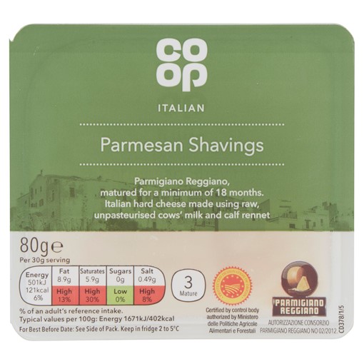 Picture of Co-op Italian Parmesan Shavings 80g
