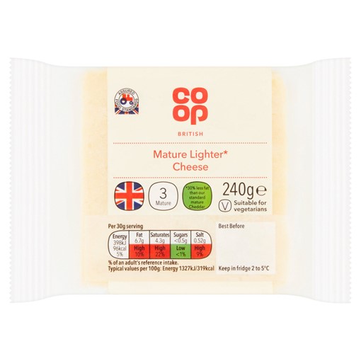 Picture of Co-op British Mature Lighter Cheese 240g