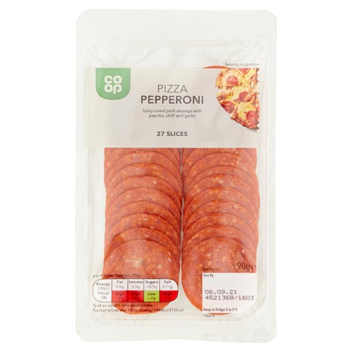 Picture of Co-op Pizza Pepperoni 27 Slices 90g