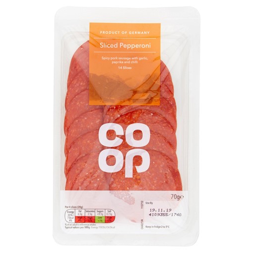 Picture of Co-op Sliced Pepperoni 14 Slices 70g