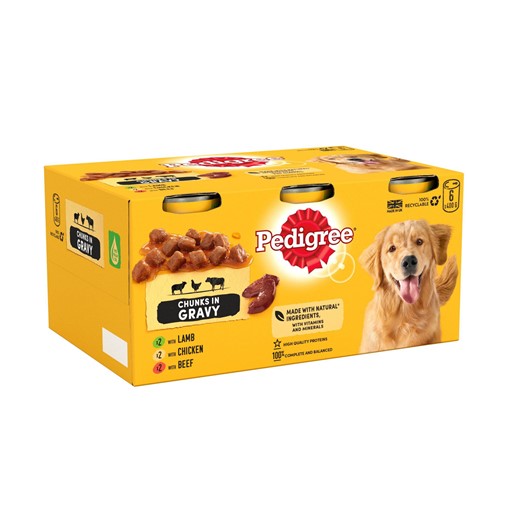 Picture of Pedigree Adult Wet Dog Food Tins Mixed in Gravy 6 x 400g