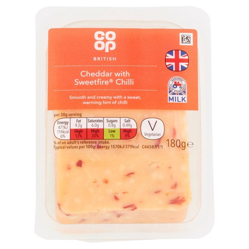 Picture of Co-op British Cheddar with Sweetfire Chilli 180g
