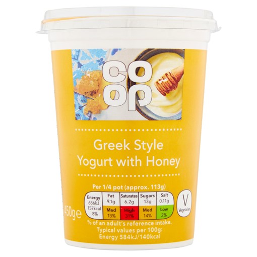 Picture of Co Op Greek Style Yogurt with Honey 450g