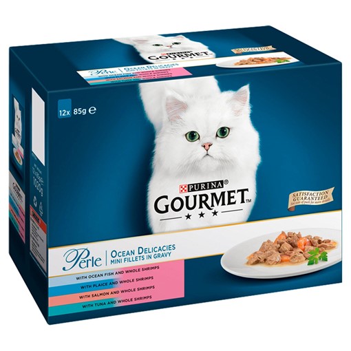 Picture of Gourmet Perle Cat Food Pouches Ocean Delicacies 12 x 85g