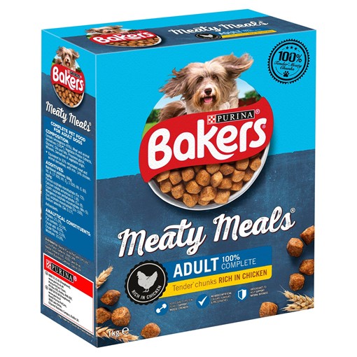 Picture of BAKERS Meaty Meals Adult Chicken Dry Dog Food 1kg