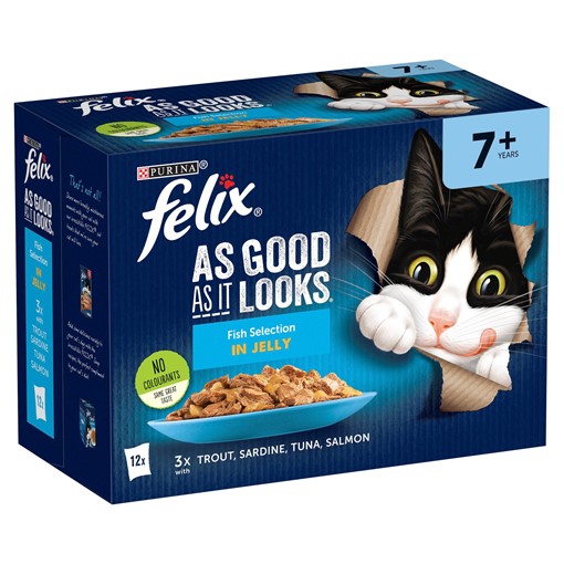 Picture of FELIX AS GOOD AS IT LOOKS Senior Fish Selection in Jelly Wet Cat Food 12 x 100g