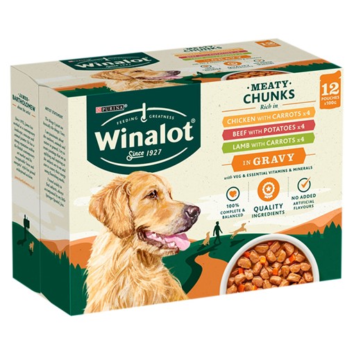 Picture of WINALOT Adult Dog Food Pouch Mixed in Gravy 12x100g