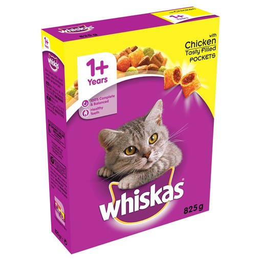 Picture of Whiskas Adult Complete Dry Cat Food Biscuits Chicken 825g