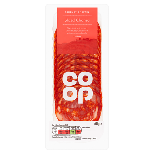 Picture of Co-op Sliced Chorizo 70G