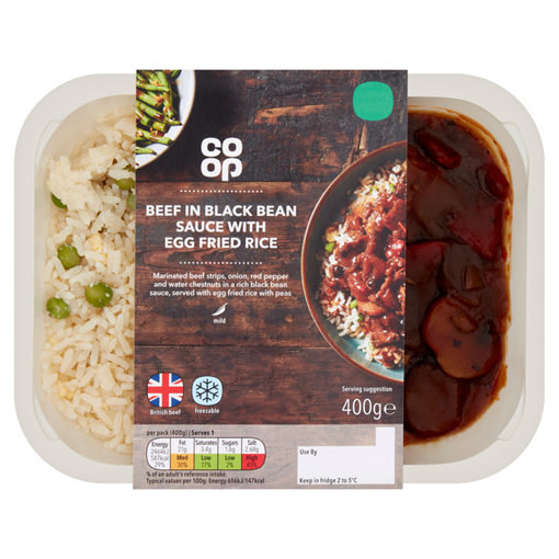 Picture of Co-op Beef in Black Bean Sauce with Egg Fried Rice 400g