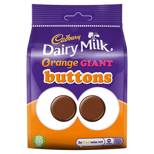 Picture of Cadbury Dairy Milk Orange Giant Buttons Chocolate Bag 110g