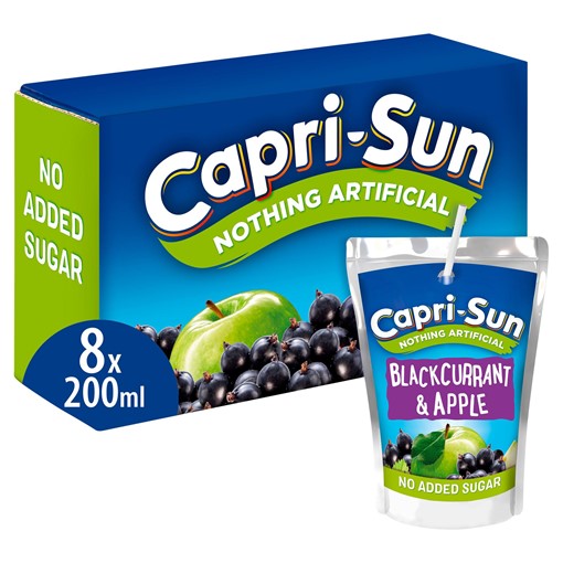Picture of Capri-Sun Nothing Artificial No Added Sugar Blackcurrant and Apple 8 x 200ml