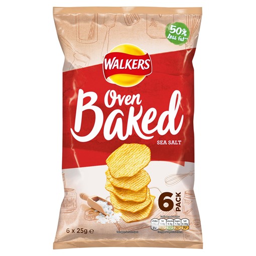 Picture of Walkers Oven Baked Sea Salt Multipack Snacks 6x25g