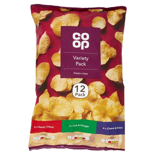 Picture of Co-op Variety Pack Potato Crisps 12 x 25g