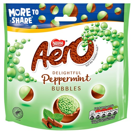 Picture of Aero Bubbles Peppermint Mint Chocolate More to Share Sharing Bag 201g