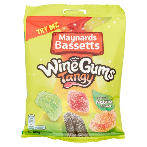 Picture of Maynards Bassetts Wine Gums Tangy Sweets Bag 165g