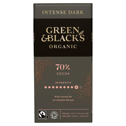 Picture of Green & Black's Organic 70% Dark Chocolate Bar 90g