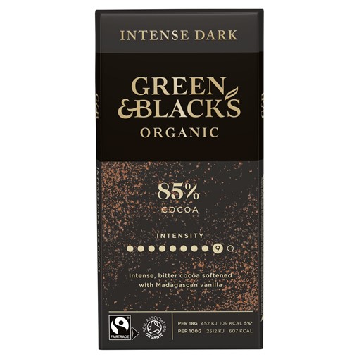Picture of Green & Black's Organic 85% Dark Chocolate Bar 90g