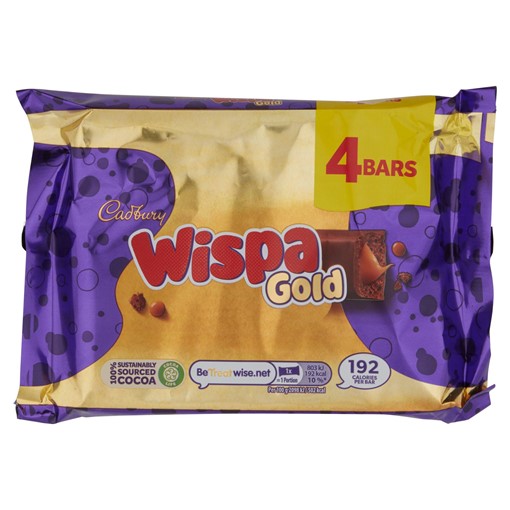 Picture of Cadbury Wispa Gold Chocolate Bar 4 Pack 153.2g