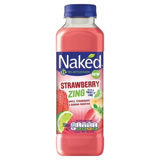 Picture of Naked Zing Strawberry, Banana & Raspberry Smoothie 750ml